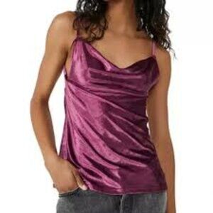 Free People Intimately Free All Night Velvet Tunic in Fig Jam Size Small